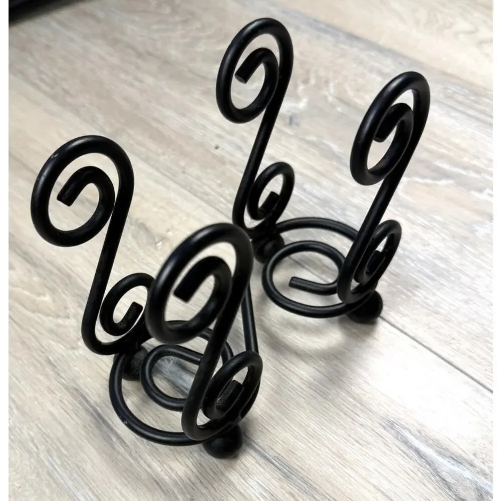 Black Wrought Iron Scroll Napkin Holder Decorative Metal Spectrum Diversified
